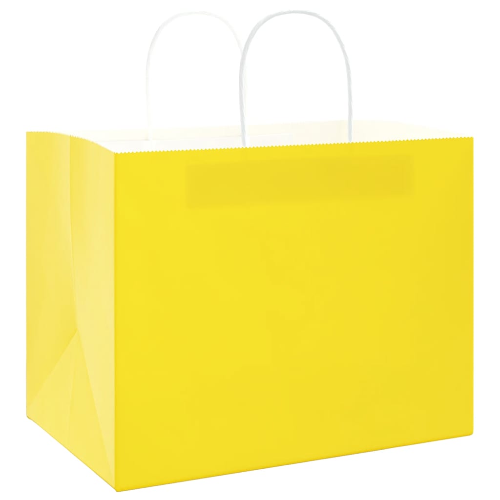 Papiertragetaschen 50 Stk. mit Henkeln Gelb 32x22x24 cm