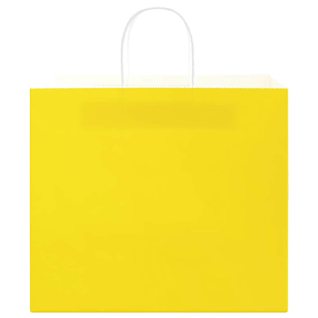 Papiertragetaschen 50 Stk. mit Henkeln Gelb 32x22x28 cm