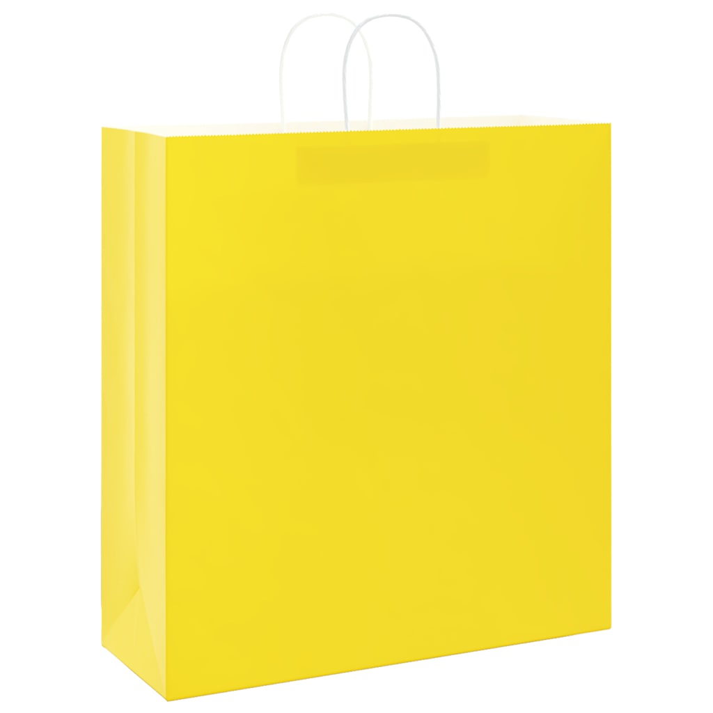 Paper carrier bags 50 pcs. with handles yellow 45x17x48 cm