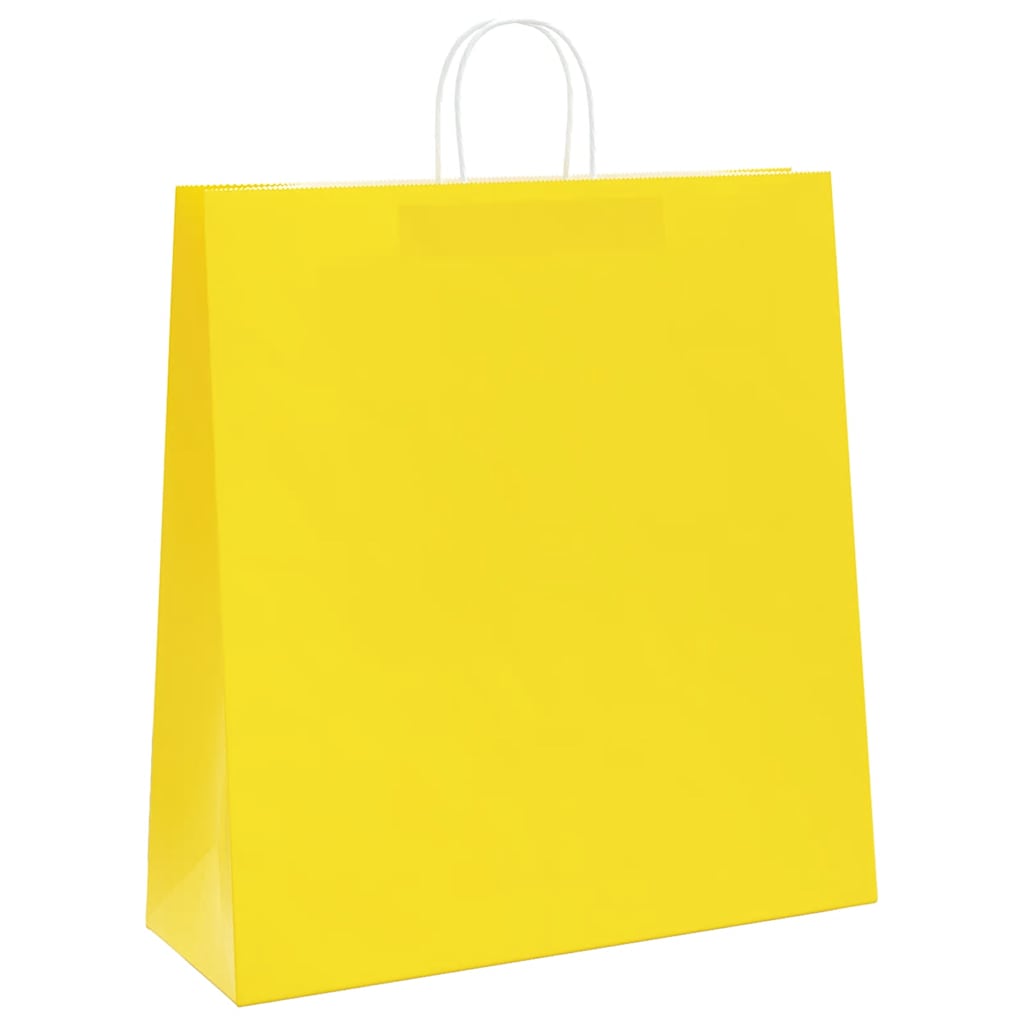 Paper carrier bags 50 pcs. with handles yellow 45x17x48 cm