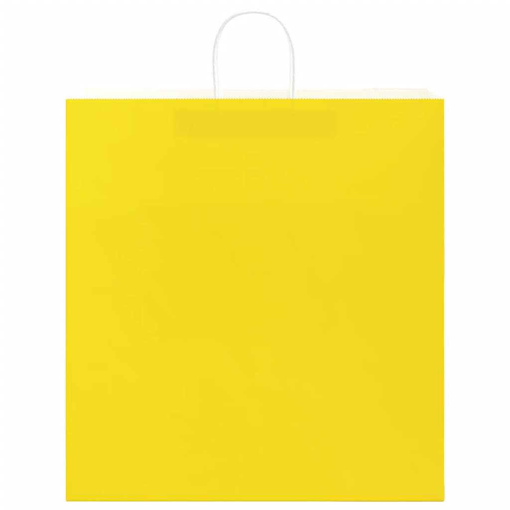 Paper carrier bags 50 pcs. with handles yellow 45x17x48 cm