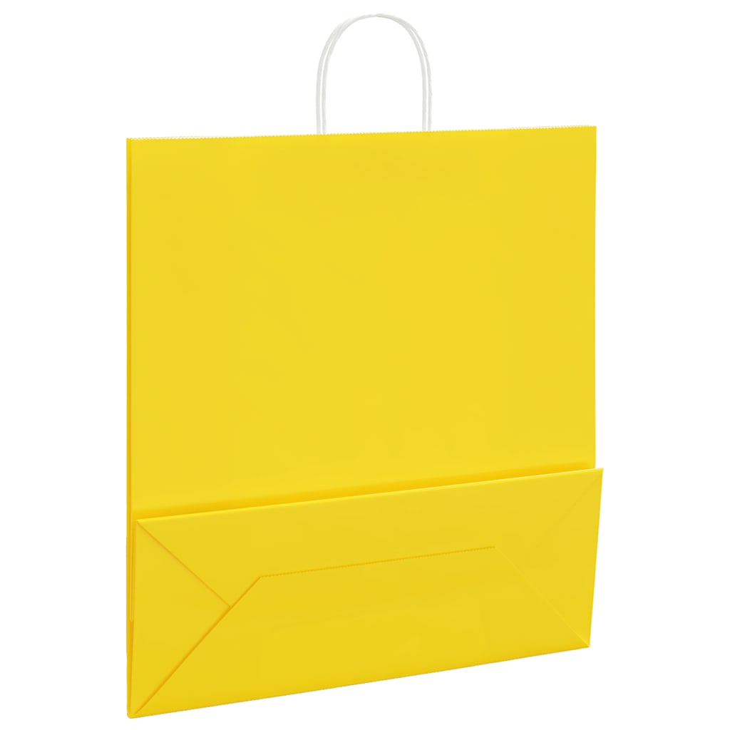 Paper carrier bags 50 pcs. with handles yellow 45x17x48 cm