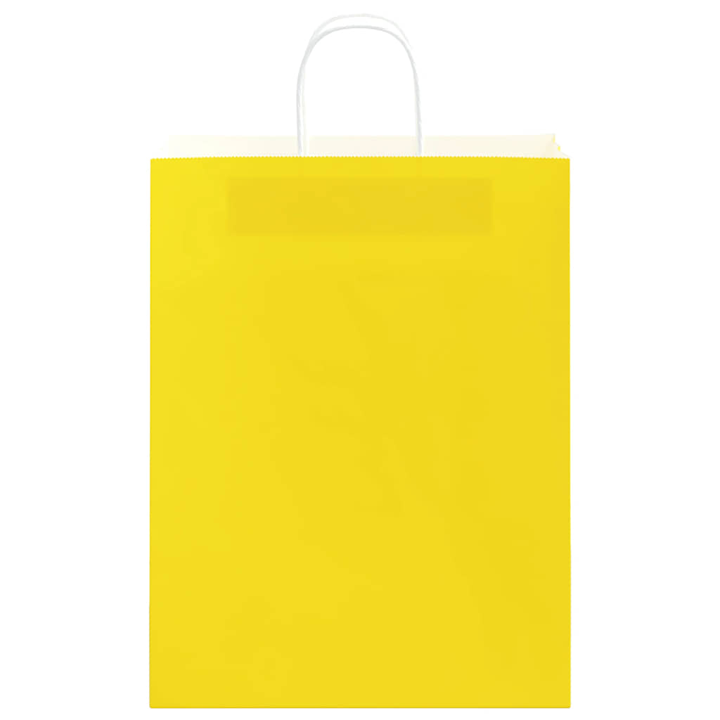 Papiertragetaschen 250 Stk. mit Henkeln Gelb 32x12x42 cm