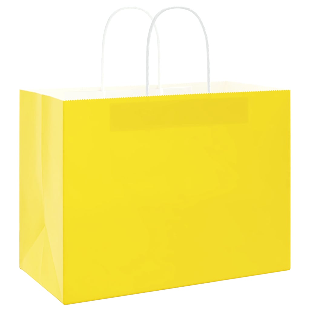 Paper carrier bags 250 pcs. with handles yellow 32x17x25 cm