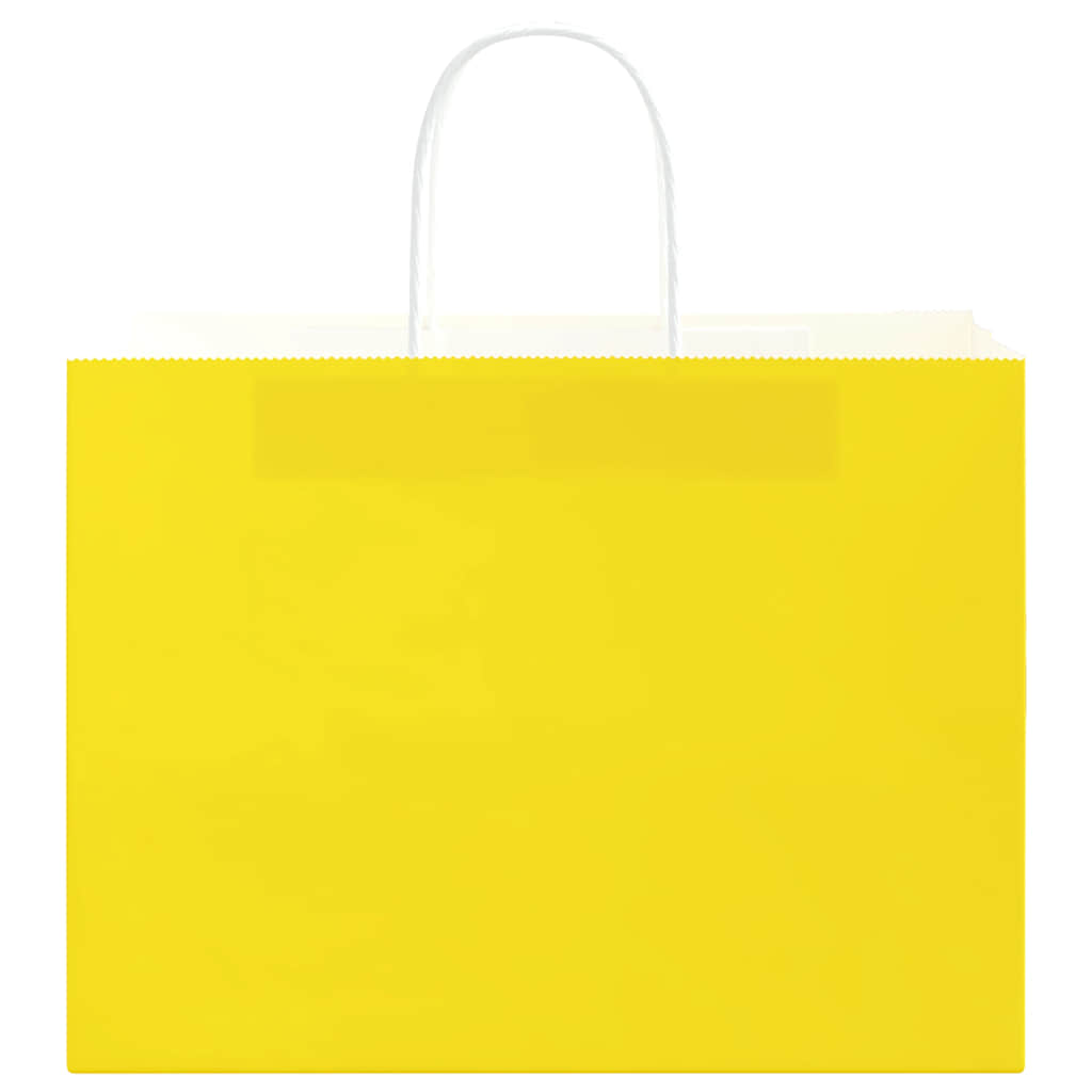 Paper carrier bags 250 pcs. with handles yellow 32x17x25 cm
