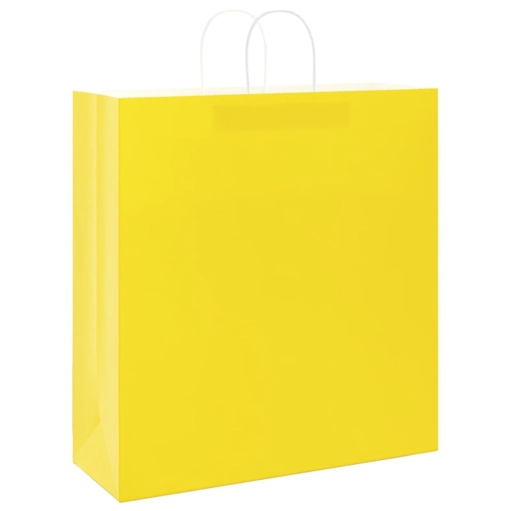 Paper carrier bags 250 pcs. with handles yellow 45x17x48 cm