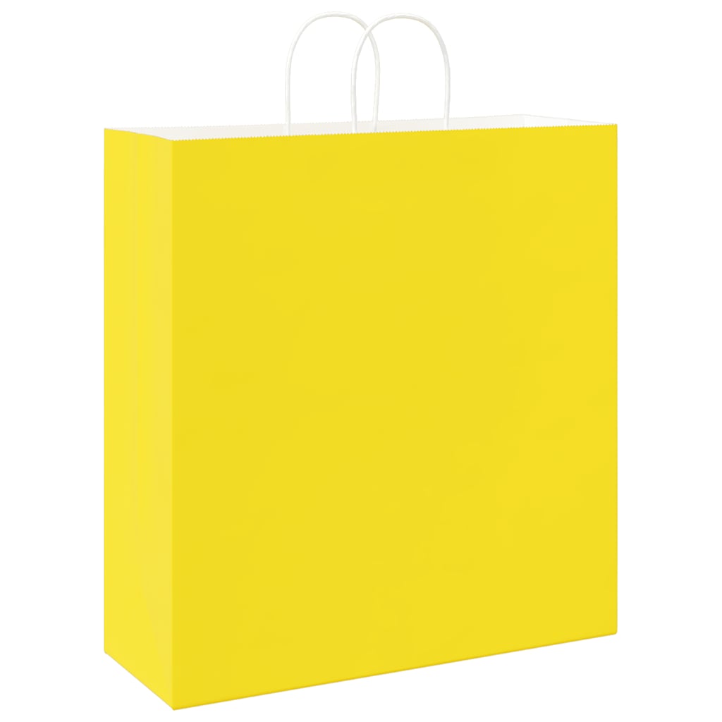 Paper carrier bags 250 pcs. with handles yellow 45x17x48 cm