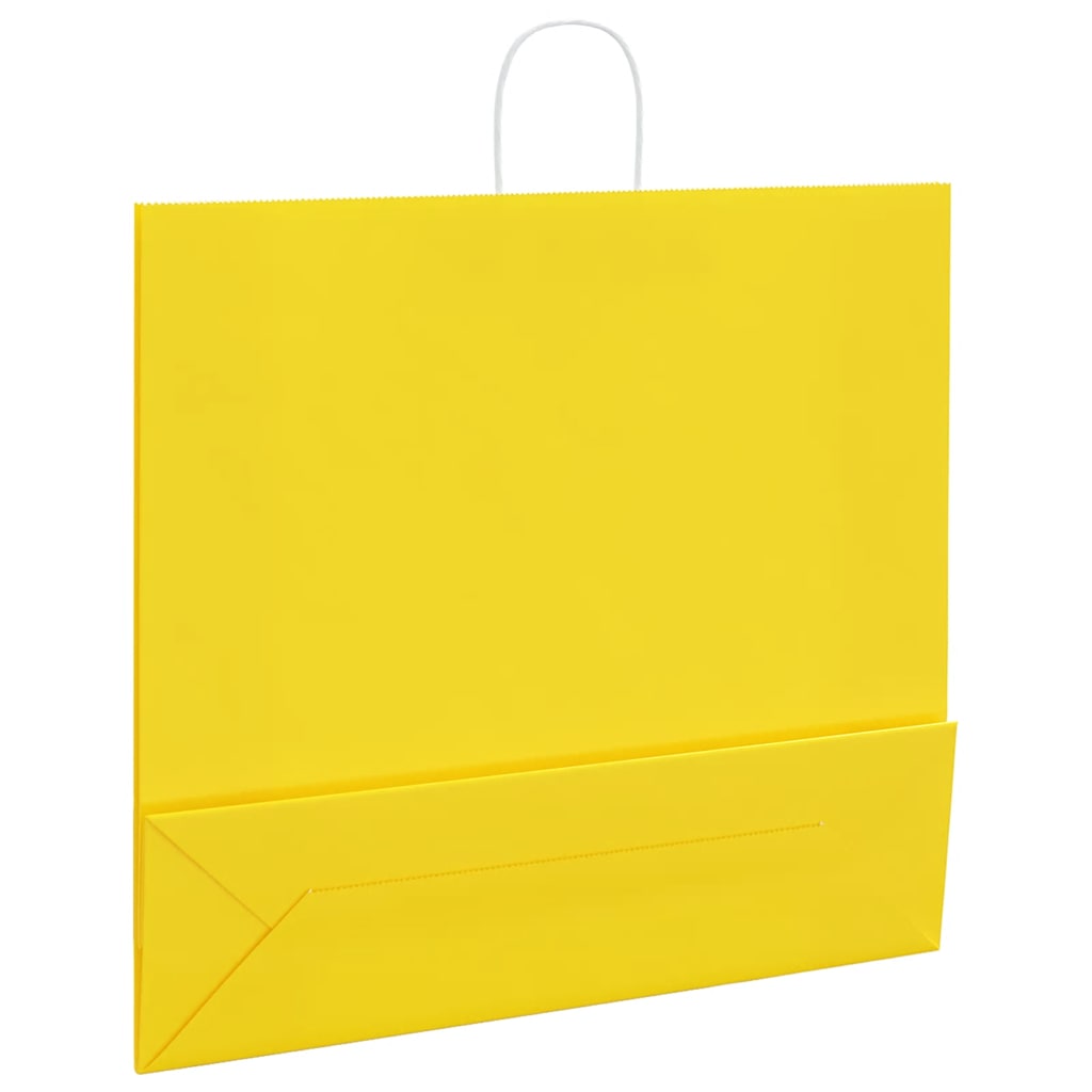 Paper carrier bags 250 pcs. with handles yellow 54x15x49 cm
