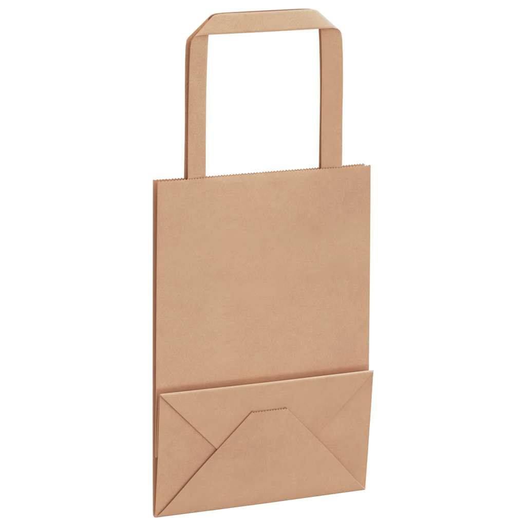 Papiertragetaschen 50 Stk. mit Henkeln Braun 15x8x21 cm