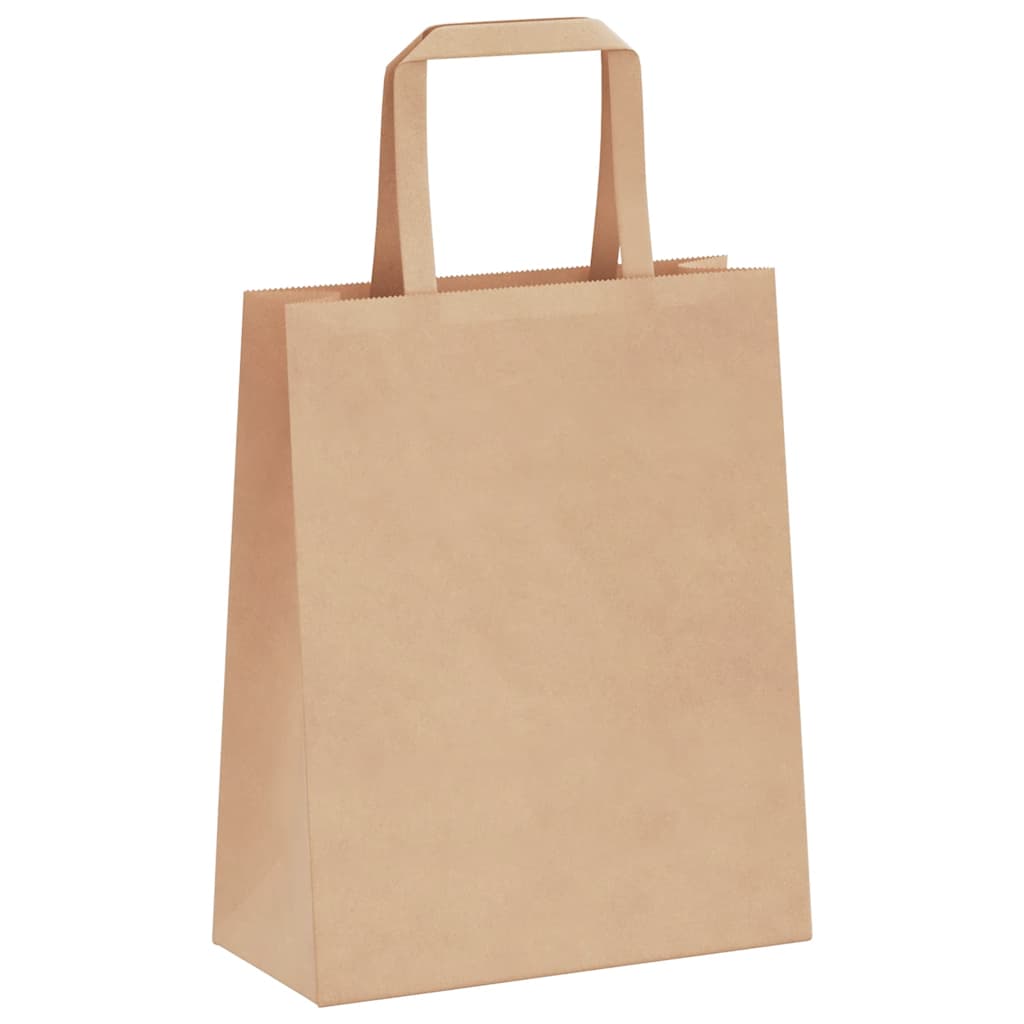 Papiertragetaschen 50 Stk. mit Henkeln Braun 18x8x22 cm