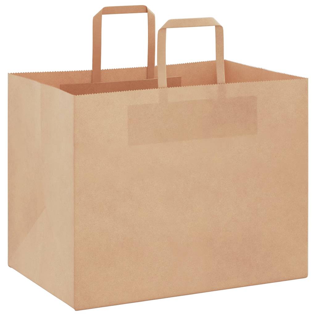 Paper carrier bags 50 pcs. with handles brown 32x22x24 cm