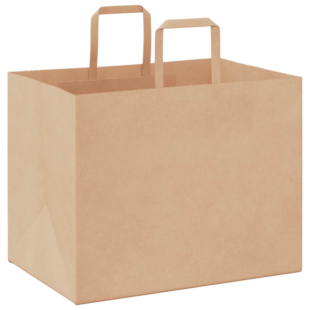 Paper carrier bags 50 pcs. with handles brown 32x22x24 cm