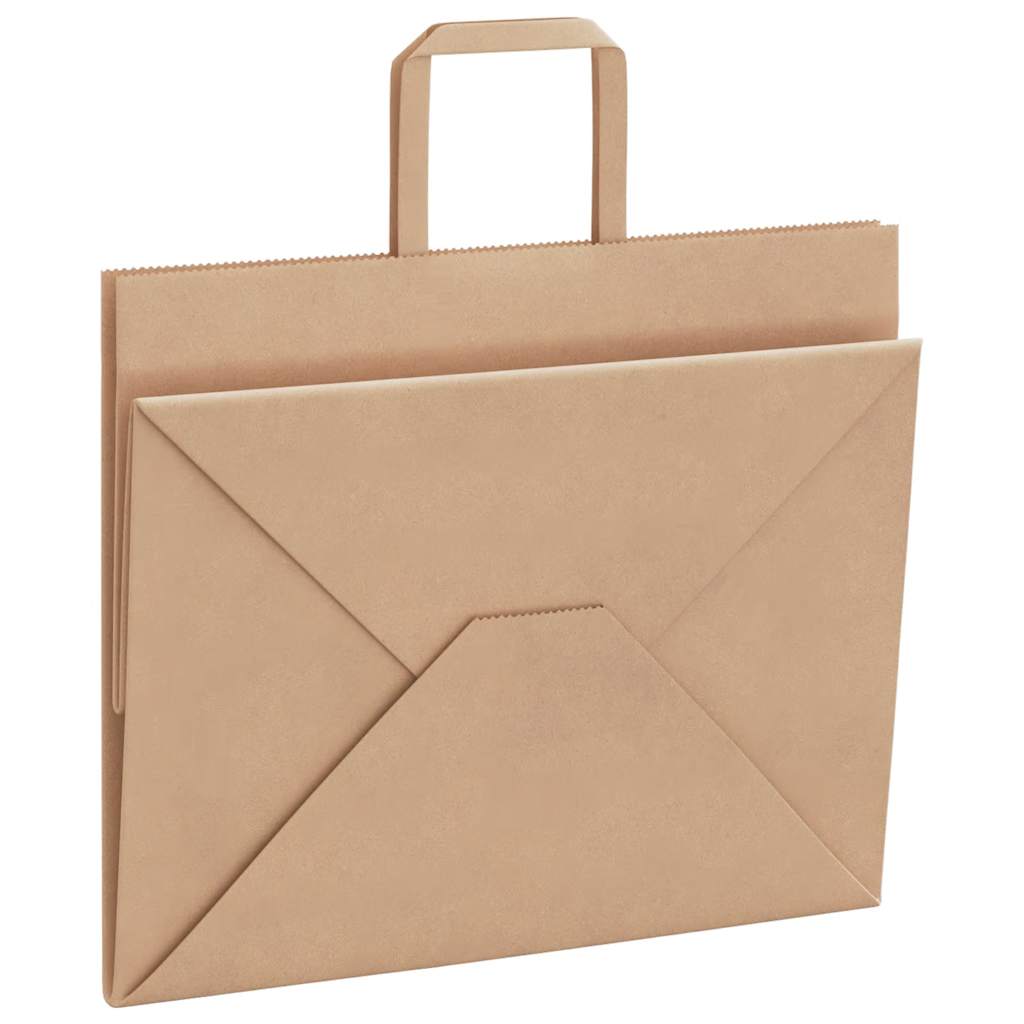 Paper carrier bags 50 pcs. with handles brown 32x22x24 cm