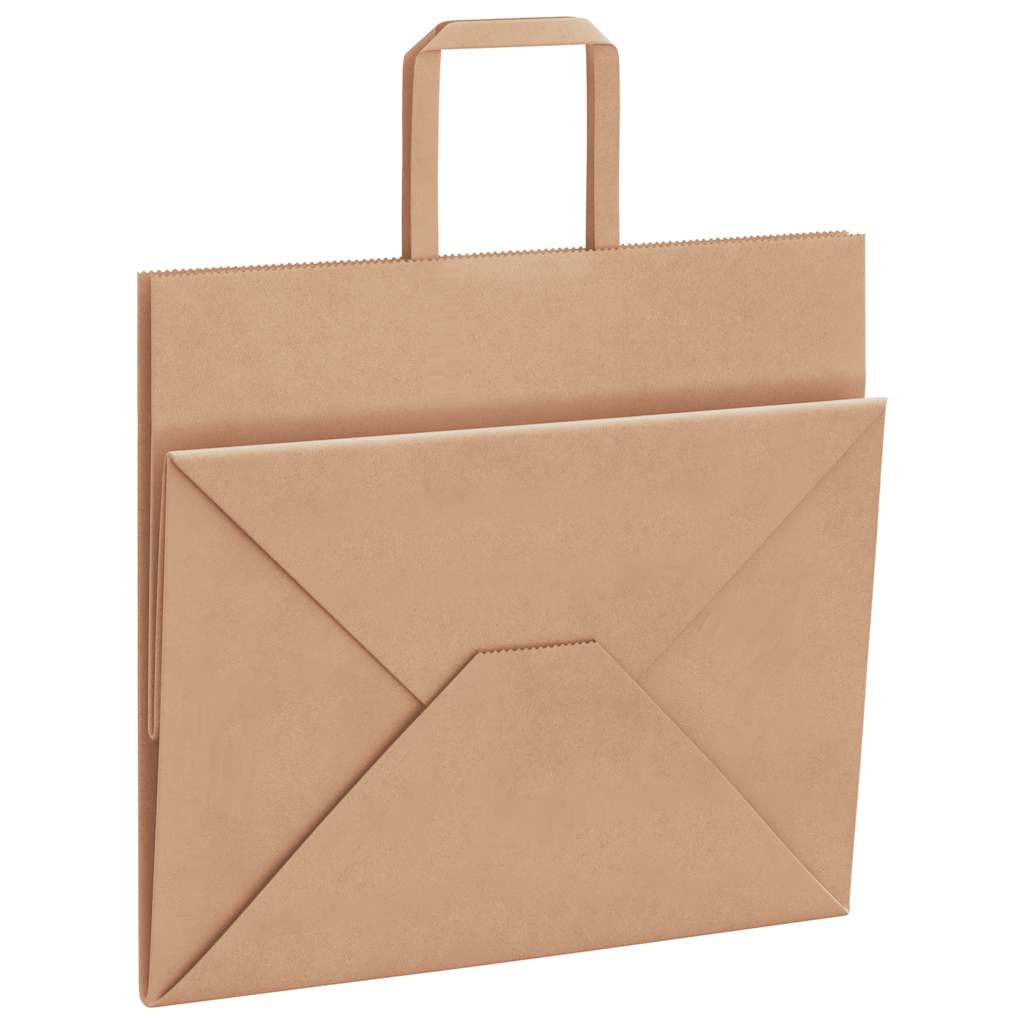 Paper carrier bags 50 pcs. with handles brown 32x22x28 cm