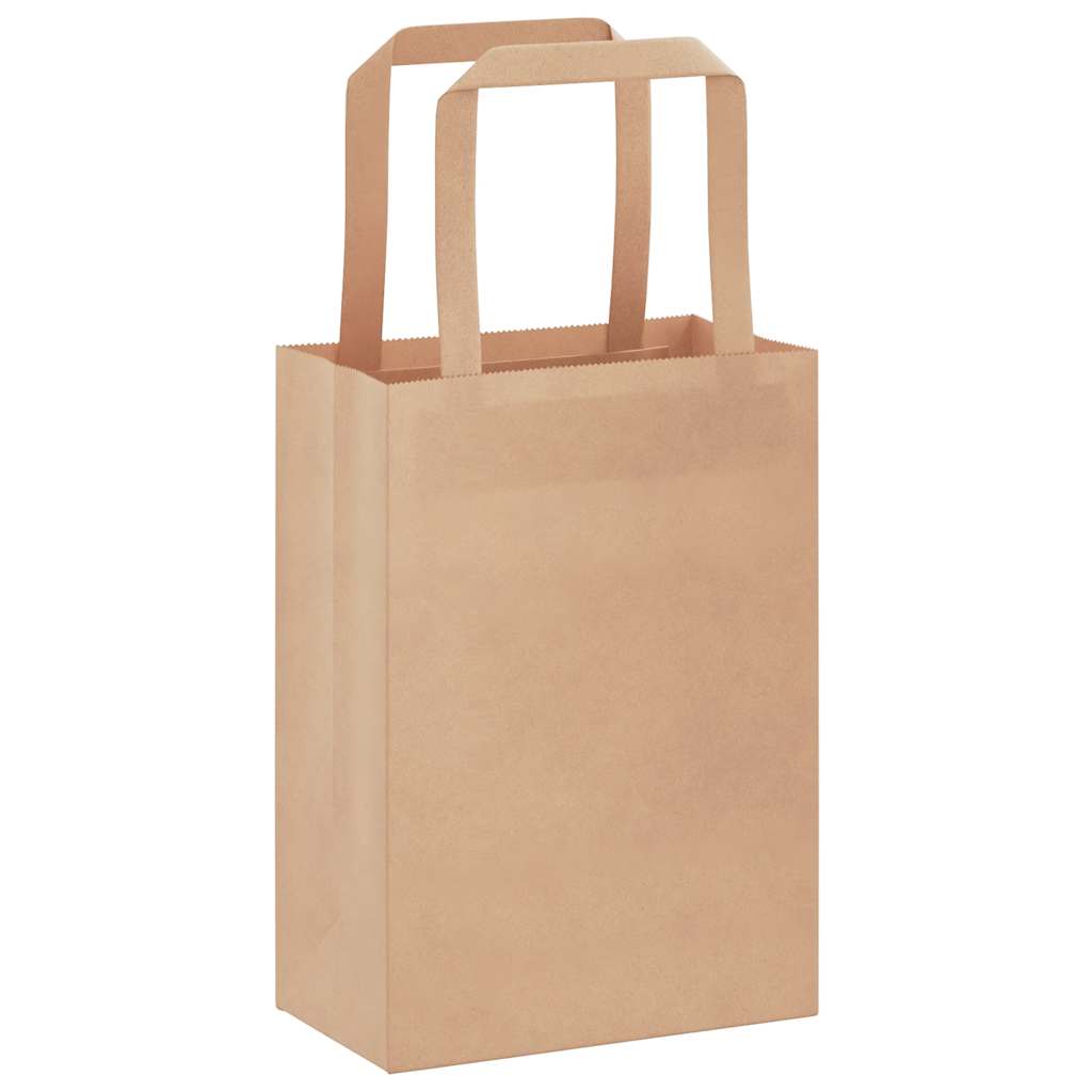 Paper carrier bags 250 pcs. with handles Brown 15x8x21 cm