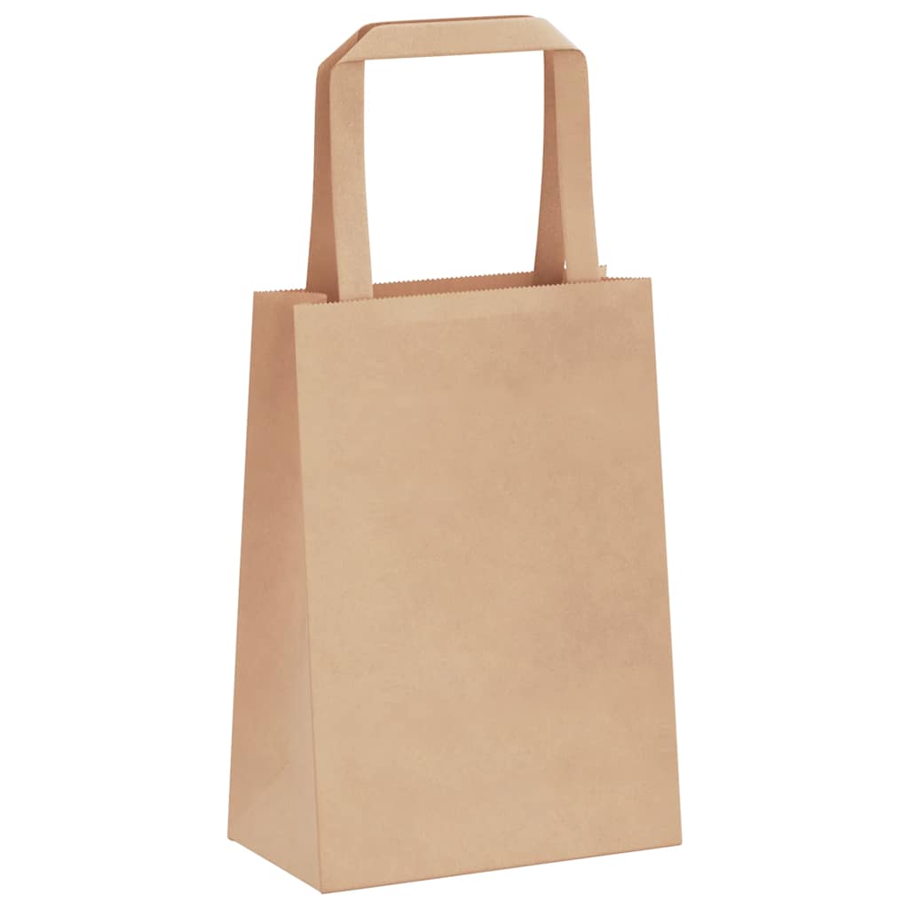Paper carrier bags 250 pcs. with handles Brown 15x8x21 cm