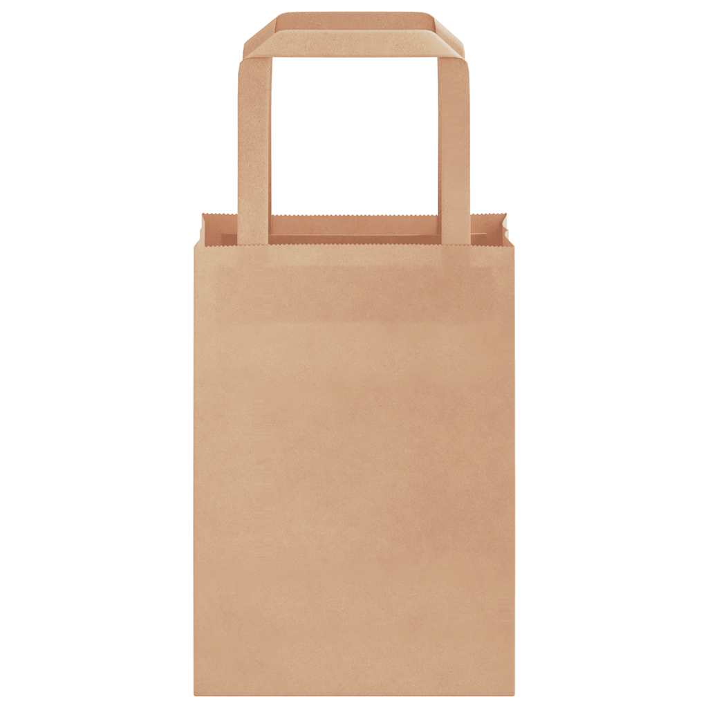Paper carrier bags 250 pcs. with handles Brown 15x8x21 cm