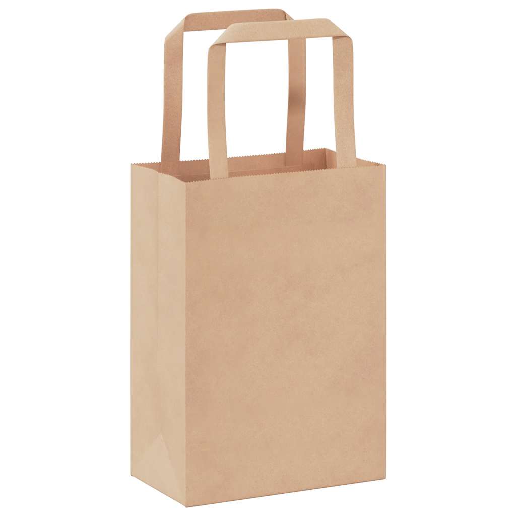 Paper carrier bags 250 pcs. with handles Brown 15x8x21 cm
