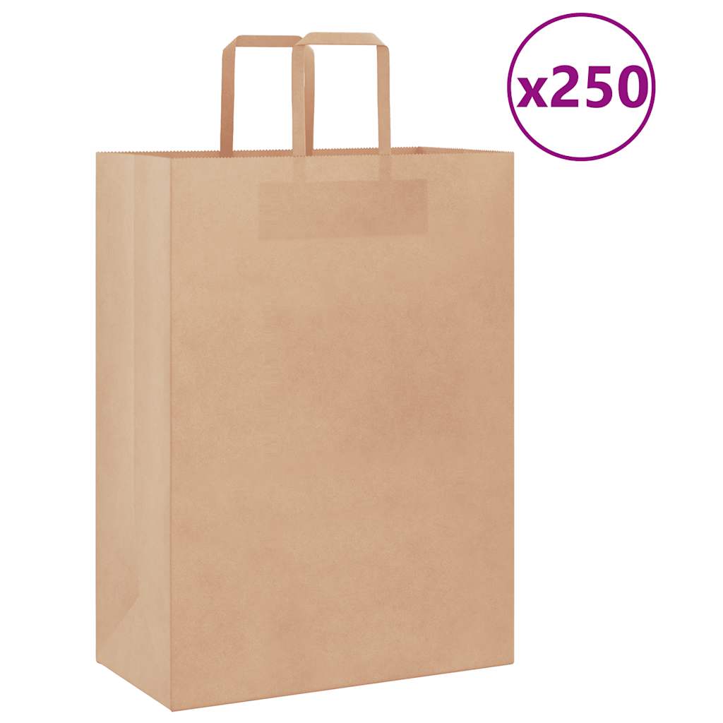 Papiertragetaschen 250 Stk. mit Henkeln Braun 32x17x44 cm