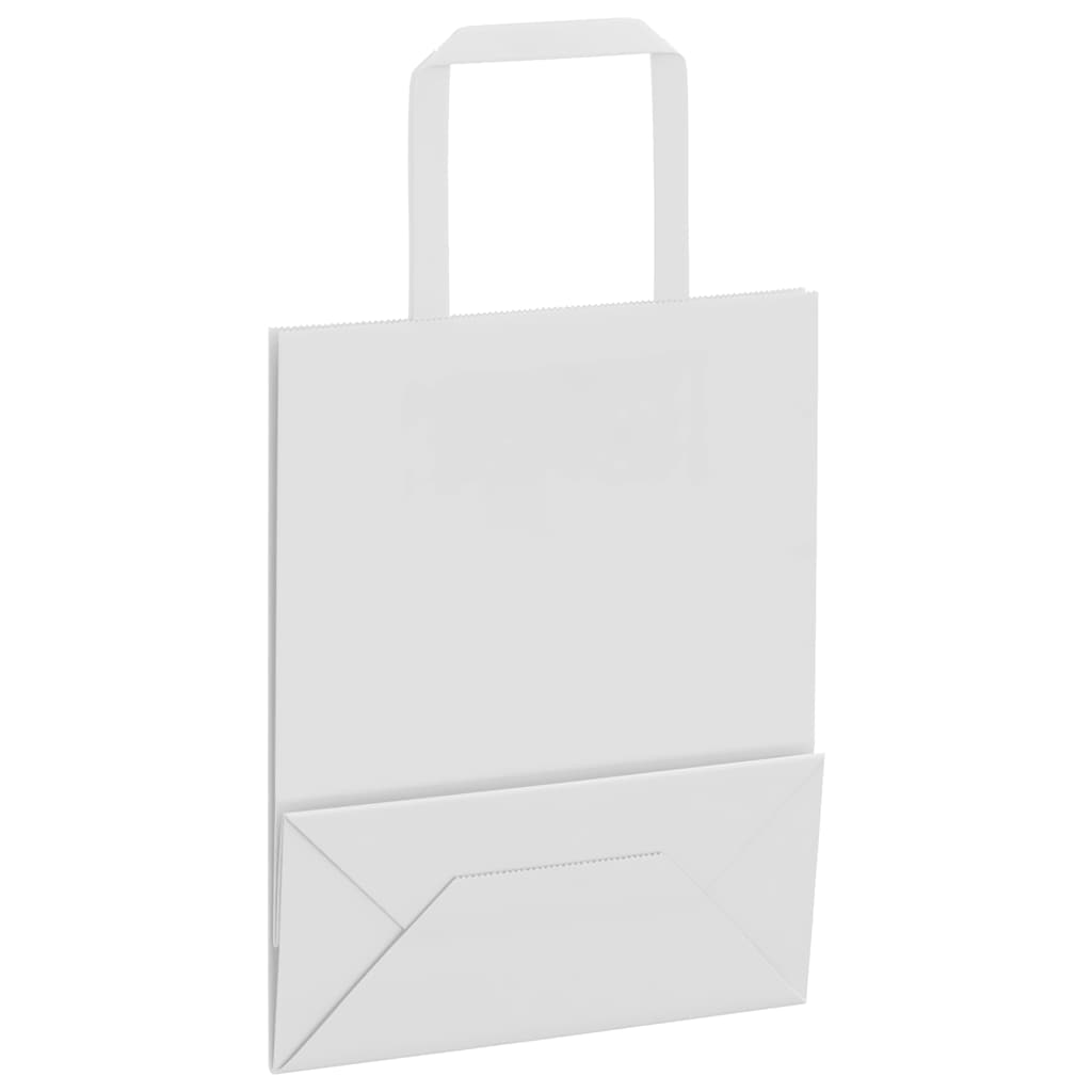 Papiertragetaschen 50 Stk. mit Henkeln Weiß 18x8x22 cm