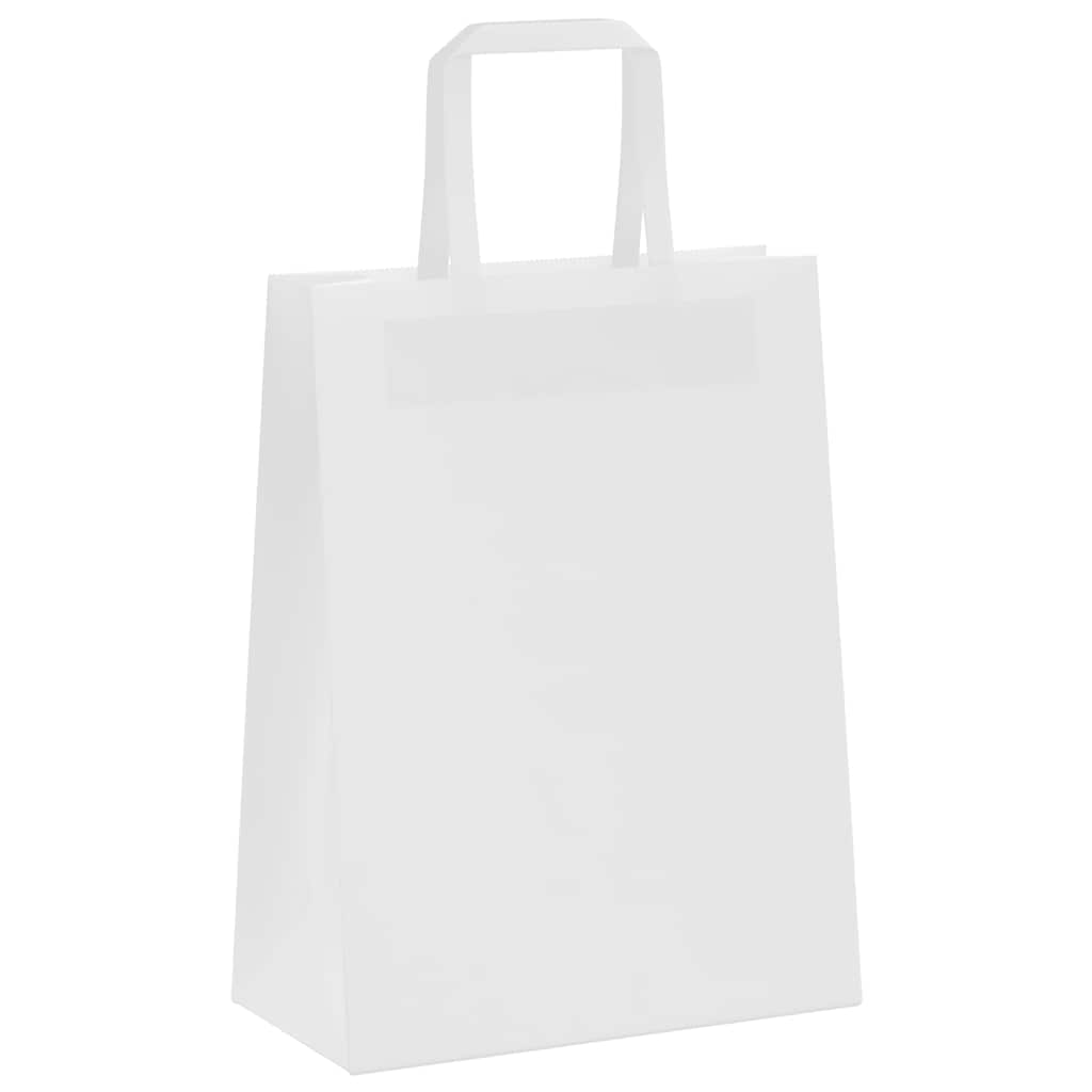Papiertragetaschen 50 Stk. mit Henkeln Weiß 21x11x28 cm