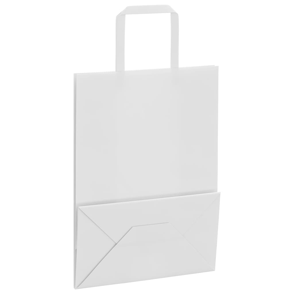 Papiertragetaschen 50 Stk. mit Henkeln Weiß 21x11x28 cm