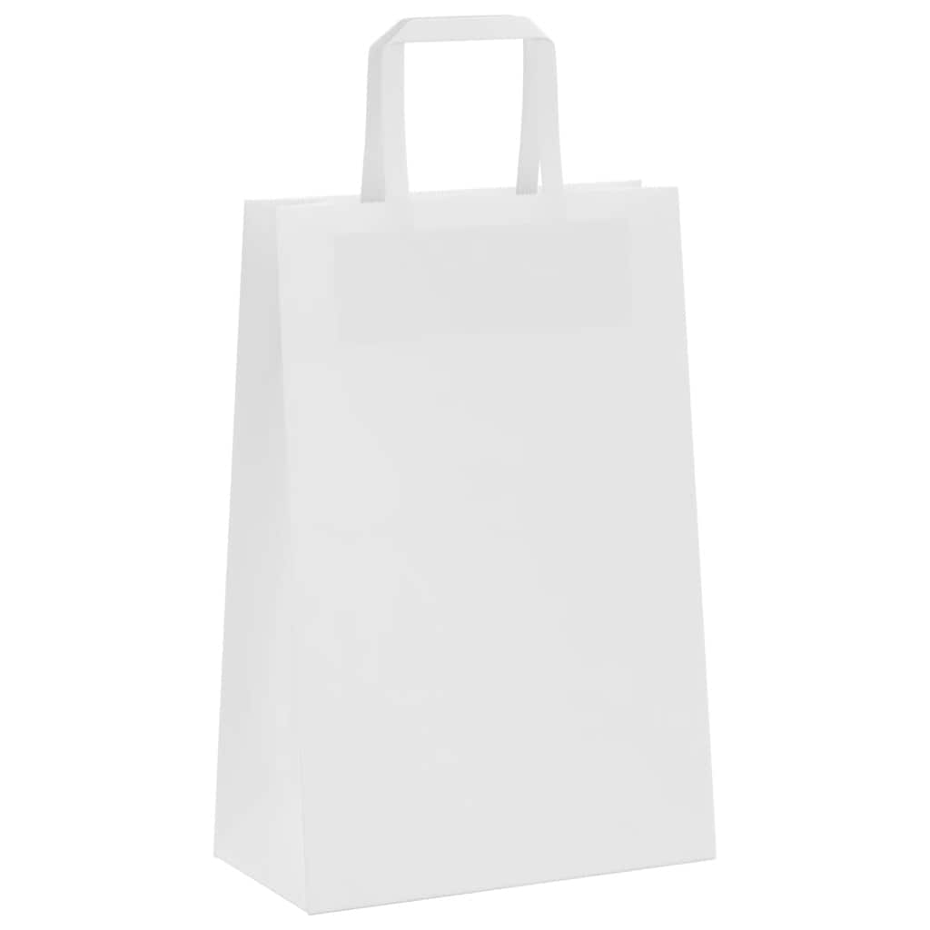 Papiertragetaschen 50 Stk. mit Henkeln Weiß 21x11x31 cm