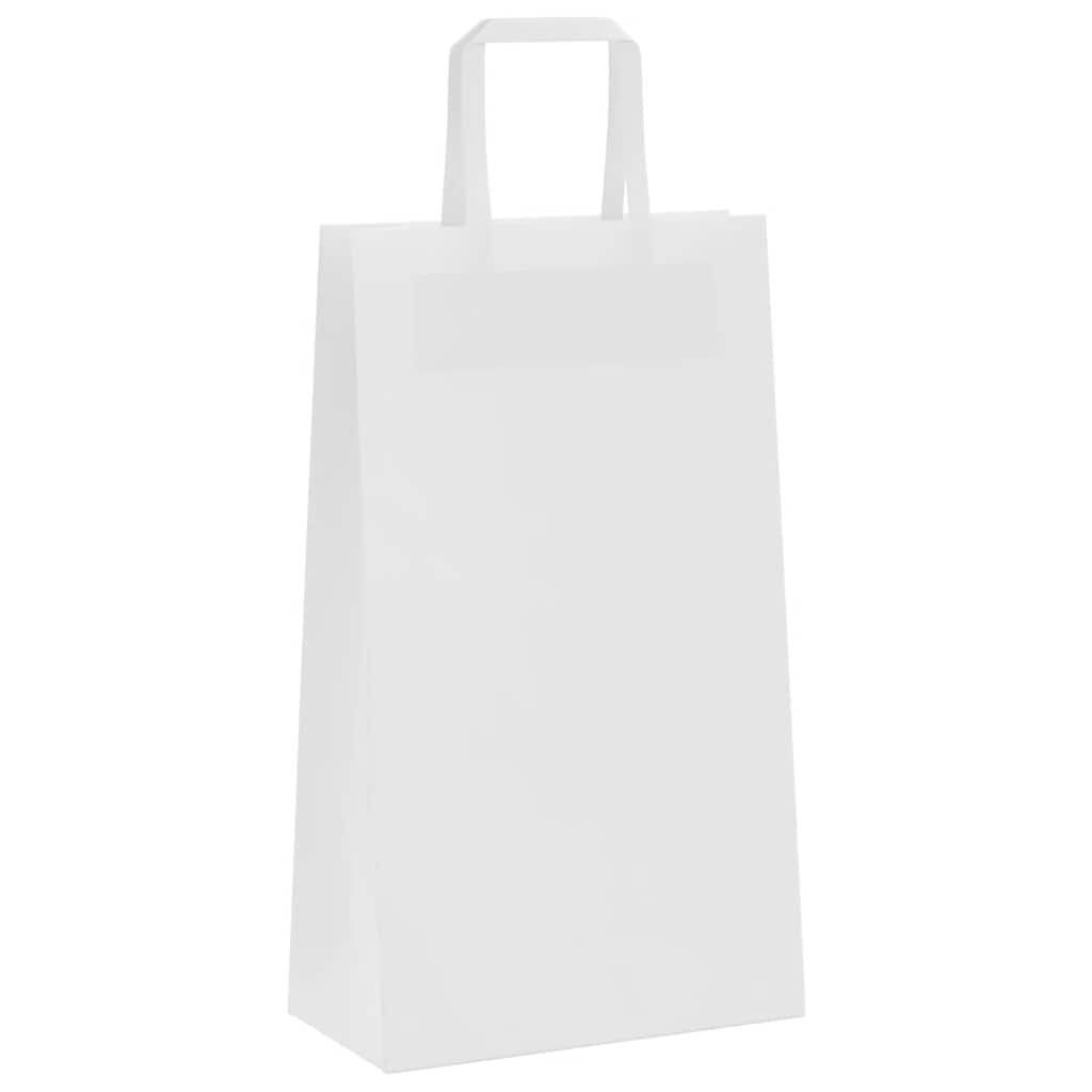 Papiertragetaschen 50 Stk. mit Henkeln Weiß 21x11x36 cm