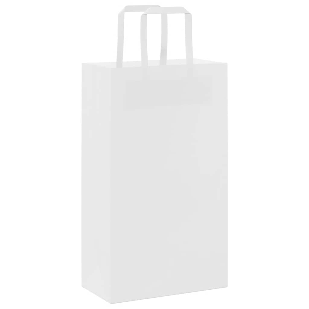 Papiertragetaschen 50 Stk. mit Henkeln Weiß 21x11x36 cm