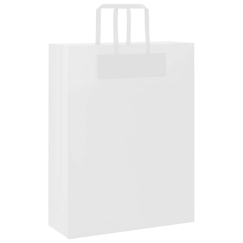 Papiertragetaschen 50 Stk. mit Henkeln Weiß 32x12x42 cm