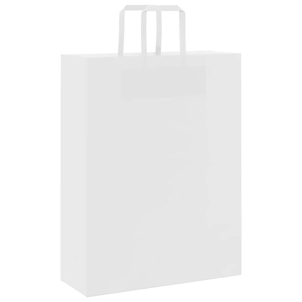 Papiertragetaschen 50 Stk. mit Henkeln Weiß 32x12x42 cm