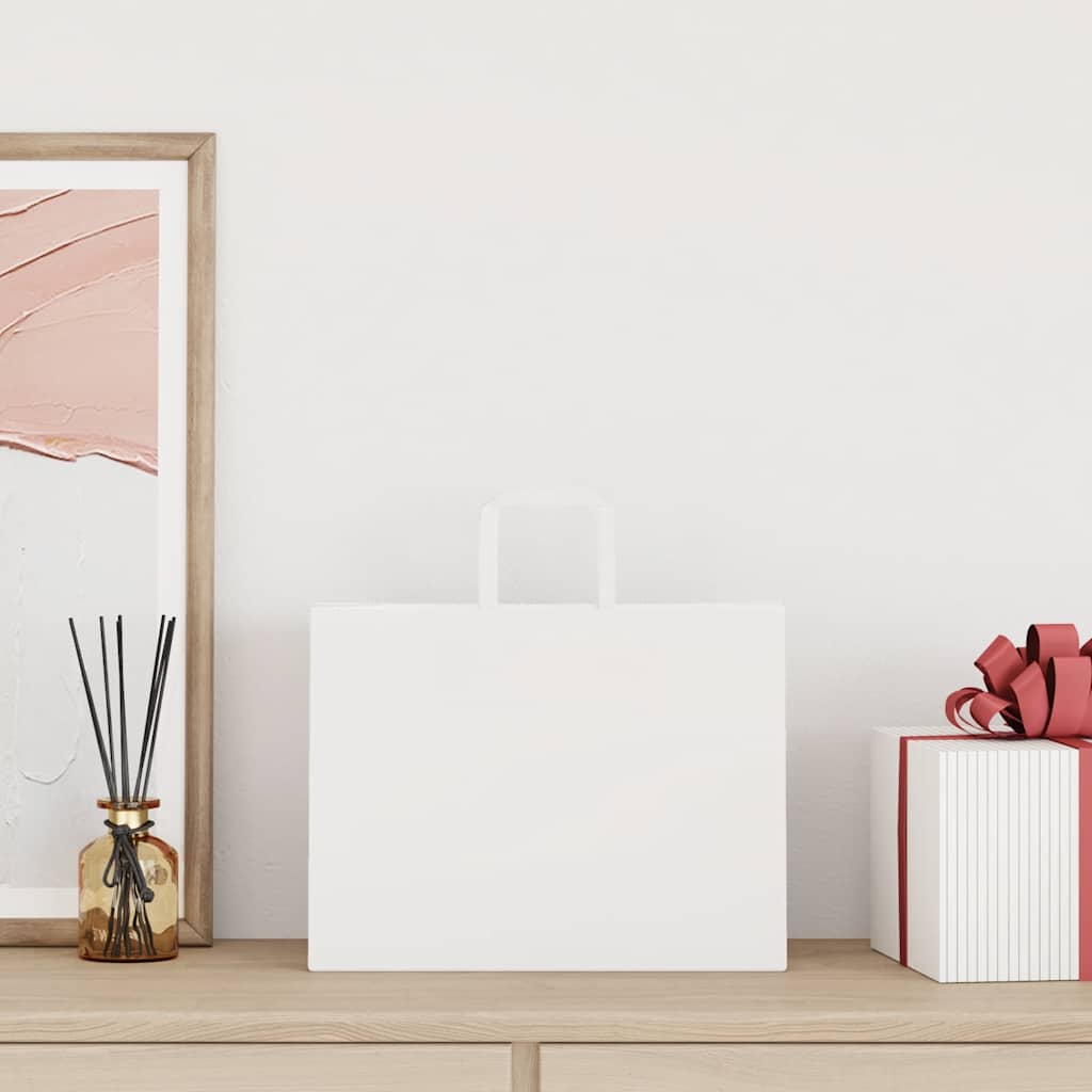 Paper carrier bags 50 pcs. with handles White 32x17x25 cm