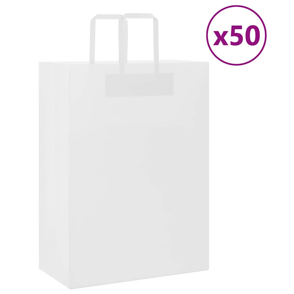 Papiertragetaschen 50 Stk. mit Henkeln Weiß 32x17x44 cm