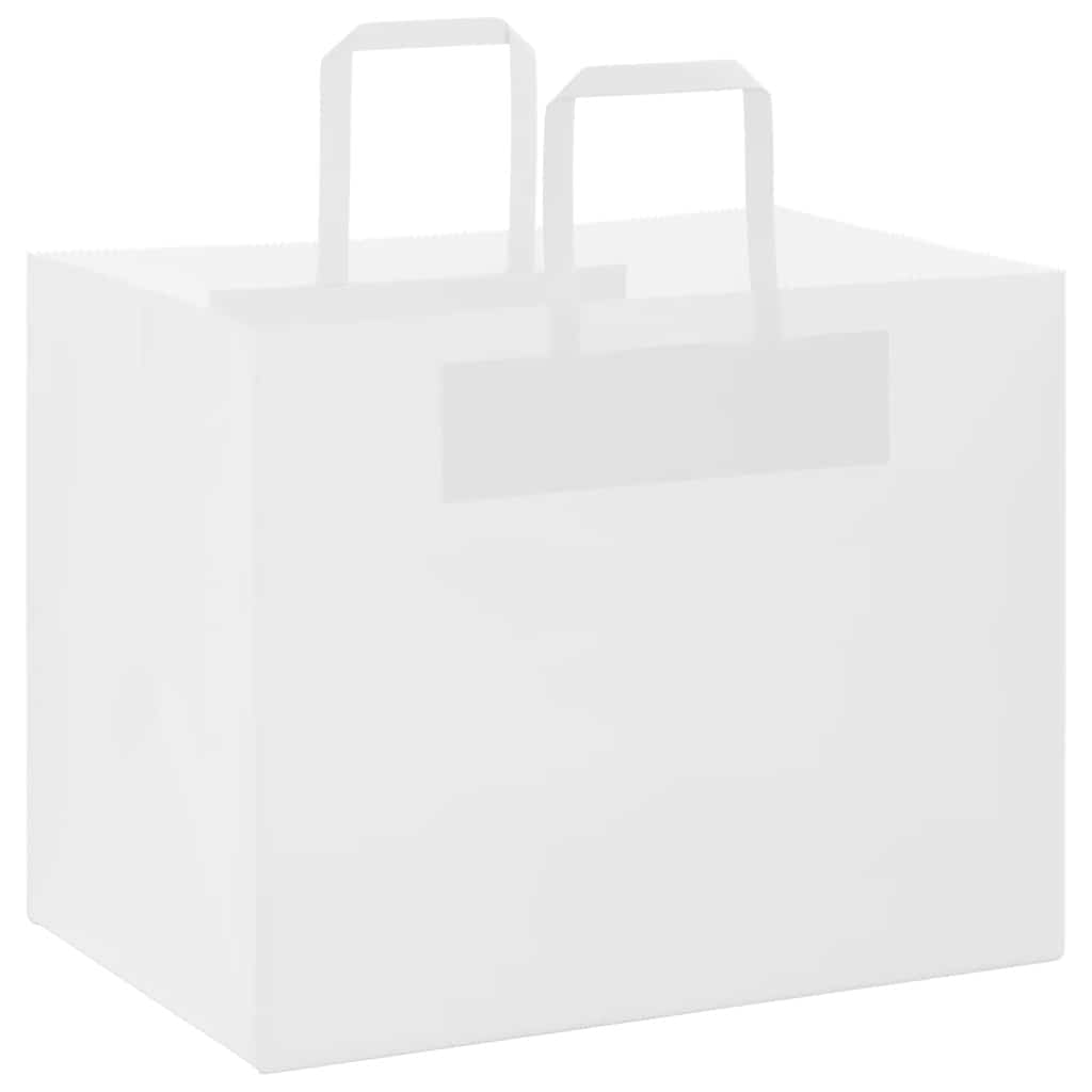 Papiertragetaschen 50 Stk. mit Henkeln Weiß 32x22x24 cm