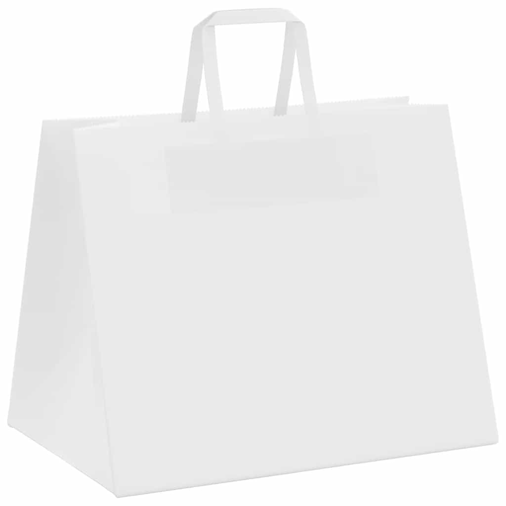 Papiertragetaschen 50 Stk. mit Henkeln Weiß 32x22x24 cm