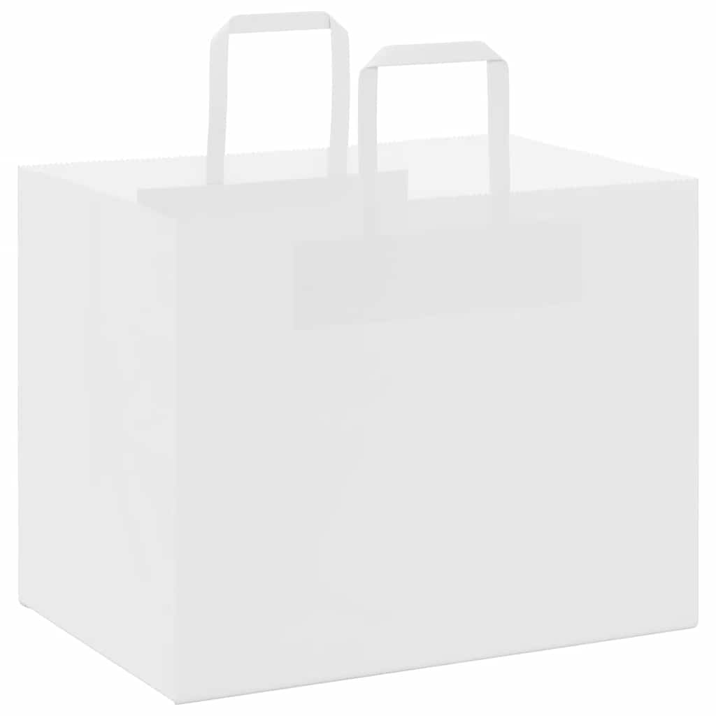 Papiertragetaschen 50 Stk. mit Henkeln Weiß 32x22x24 cm