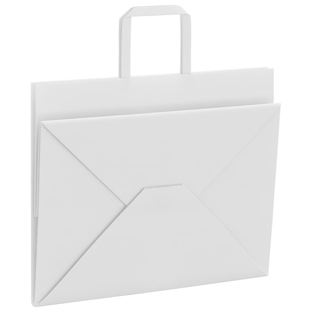Papiertragetaschen 50 Stk. mit Henkeln Weiß 32x22x24 cm