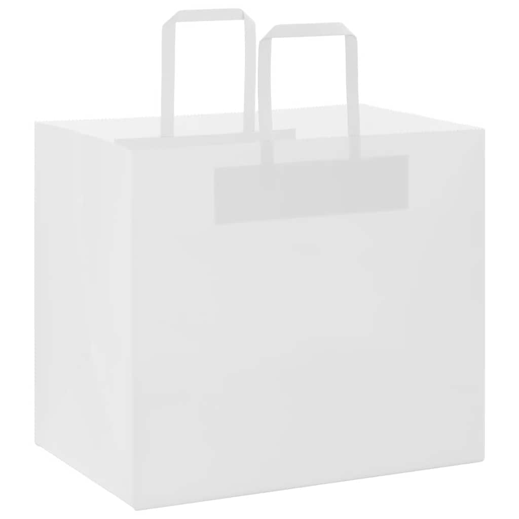 Papiertragetaschen 50 Stk. mit Henkeln Weiß 32x22x28 cm
