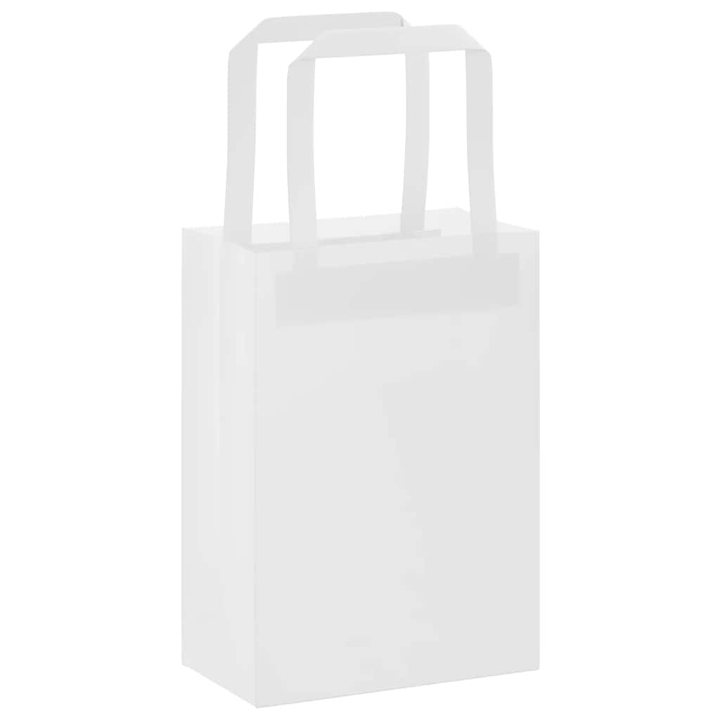 Papiertragetaschen 250 Stk. mit Henkeln Weiß 15x8x21 cm