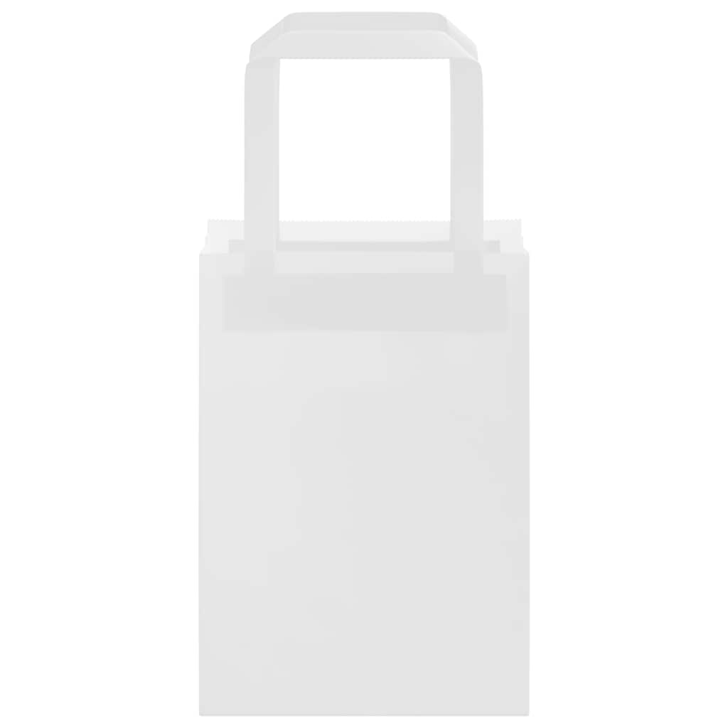 Papiertragetaschen 250 Stk. mit Henkeln Weiß 15x8x21 cm
