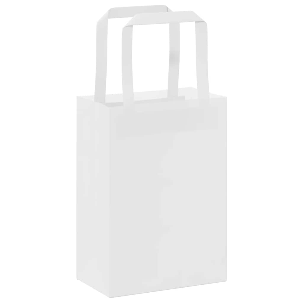 Papiertragetaschen 250 Stk. mit Henkeln Weiß 15x8x21 cm