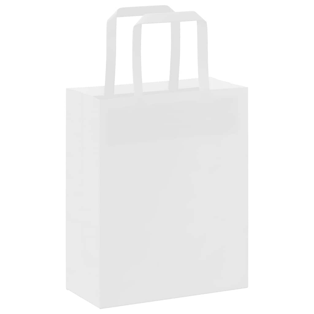 Papiertragetaschen 250 Stk. mit Henkeln Weiß 18x8x22 cm