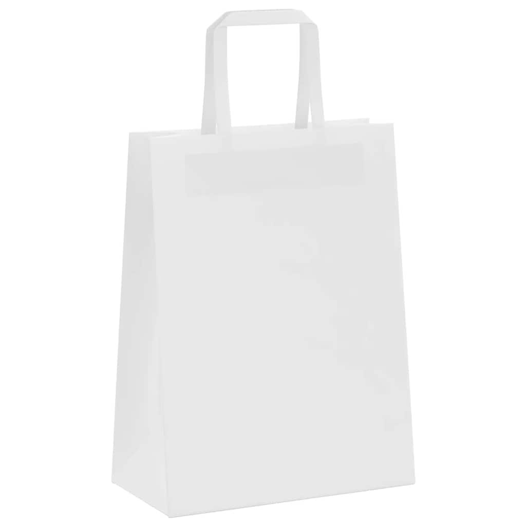 Papiertragetaschen 250 Stk. mit Henkeln Weiß 21x11x28 cm