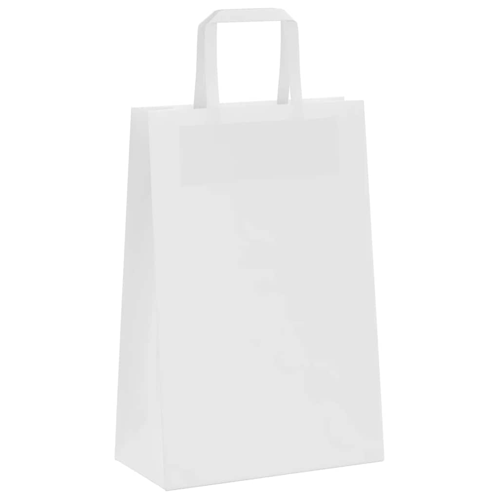 Papiertragetaschen 250 Stk. mit Henkeln Weiß 21x11x31 cm