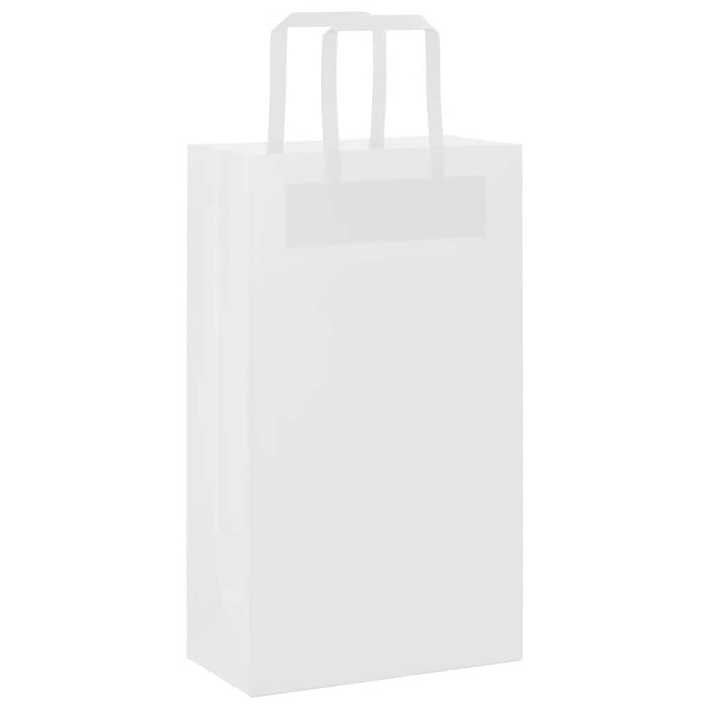 Papiertragetaschen 250 Stk. mit Henkeln Weiß 21x11x36 cm