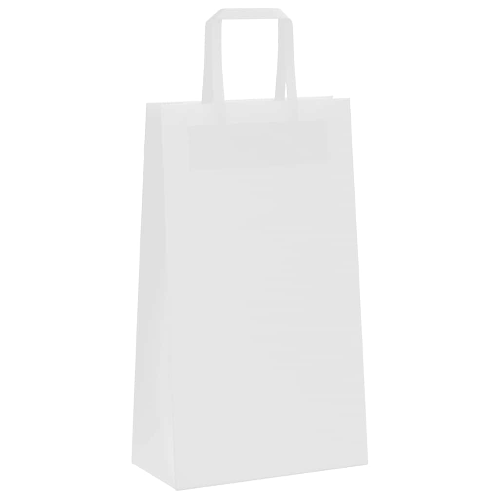 Papiertragetaschen 250 Stk. mit Henkeln Weiß 21x11x36 cm
