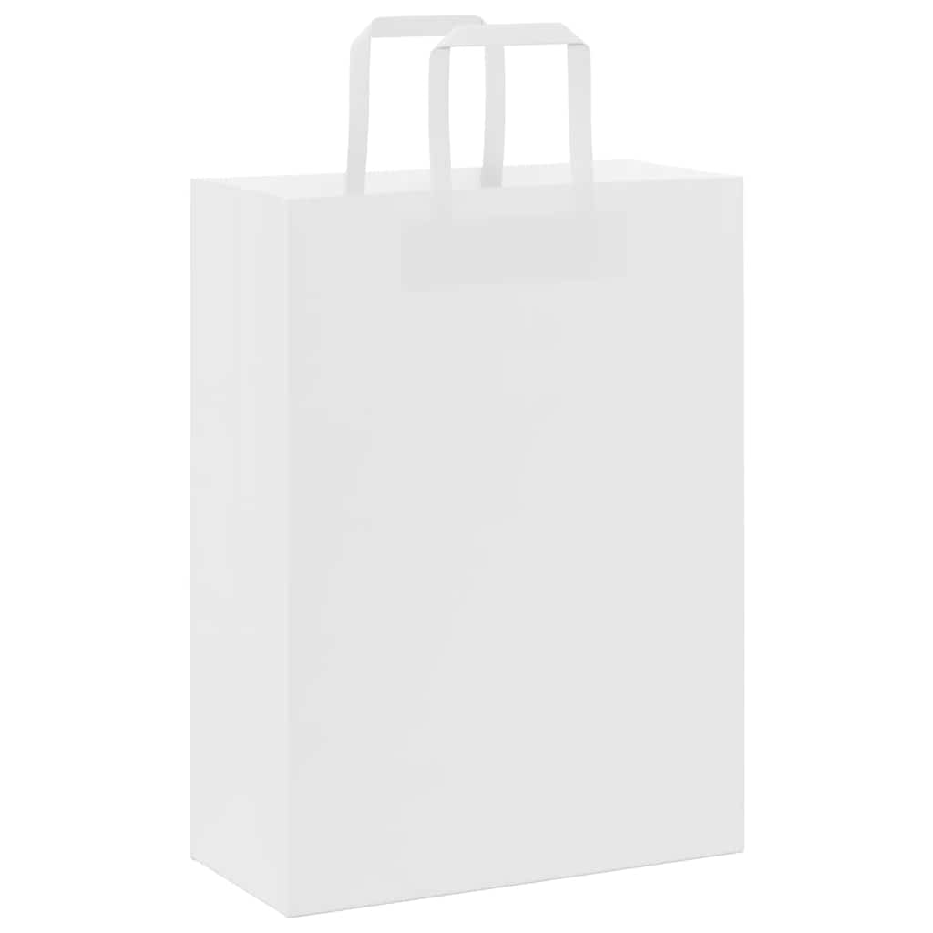 Papiertragetaschen 250 Stk. mit Henkeln Weiß 26x12x35 cm