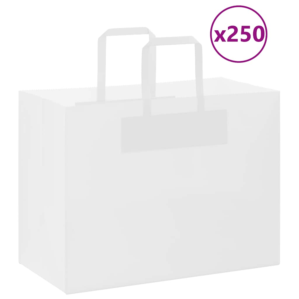 Papiertragetaschen 250 Stk. mit Henkeln Weiß 32x17x25 cm