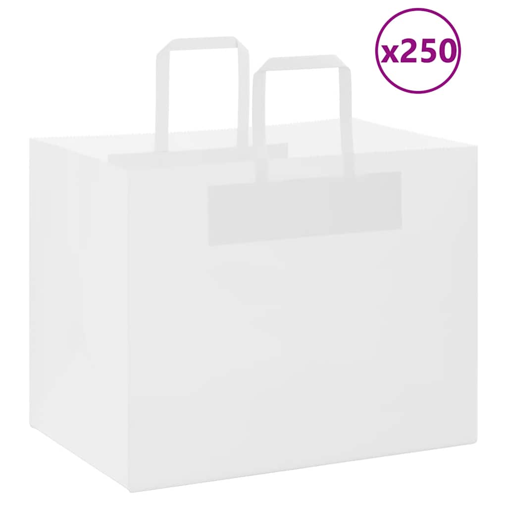Paper carrier bags 250 pcs. with handles White 32x22x24 cm
