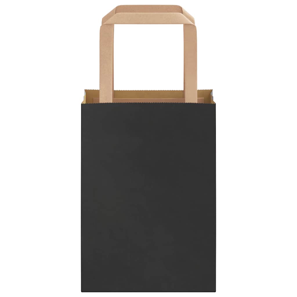 Papiertragetaschen 50 Stk. mit Henkeln Schwarz 15x8x21 cm